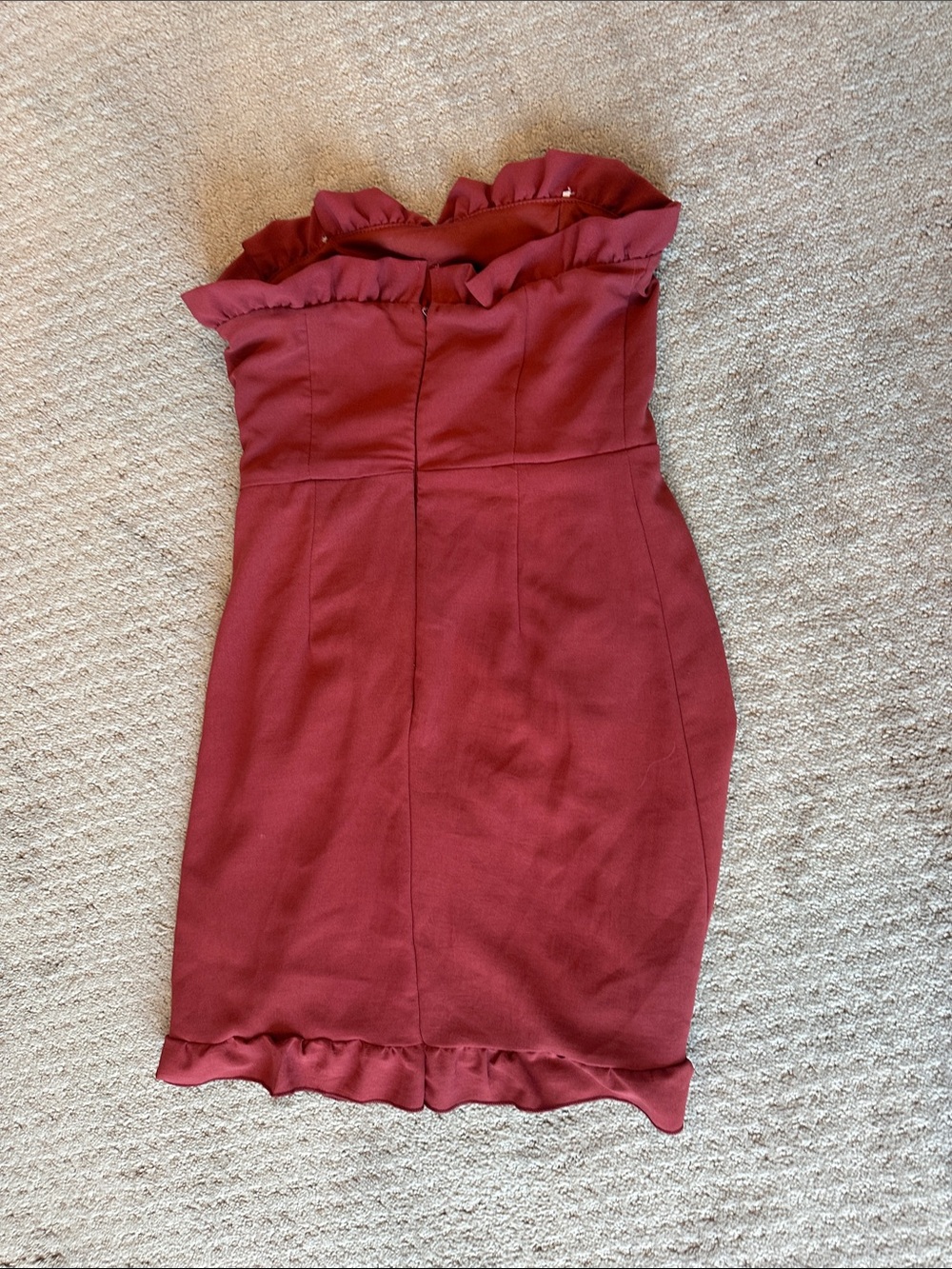 Lulu's Rustic Red Strapless Mini Dress - Picture 4 of 4